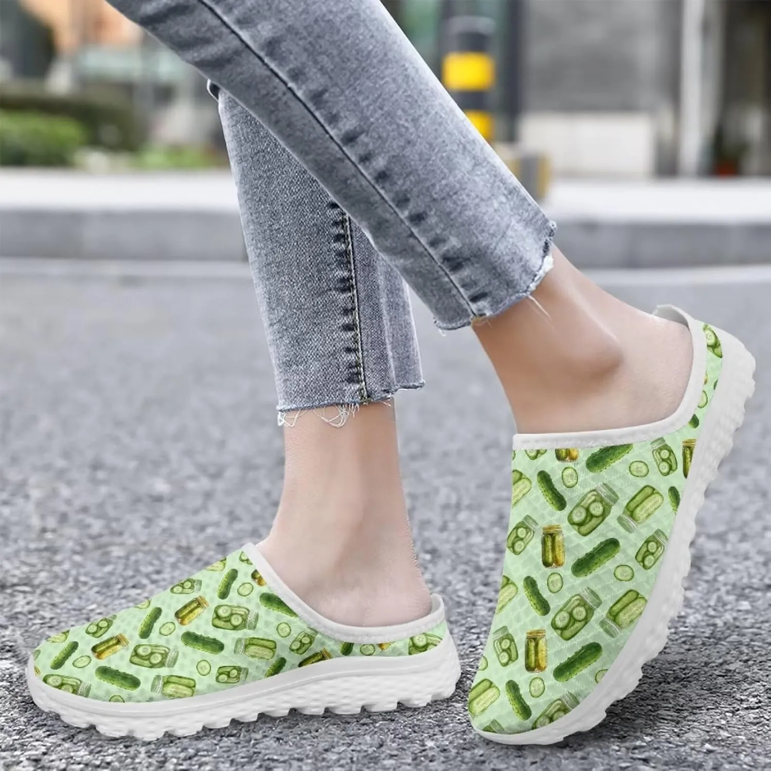 Women's Half Shoes Mules Slip On Sneakers Fashion Comfortable Casual Slippers Walking Vacation Shoes