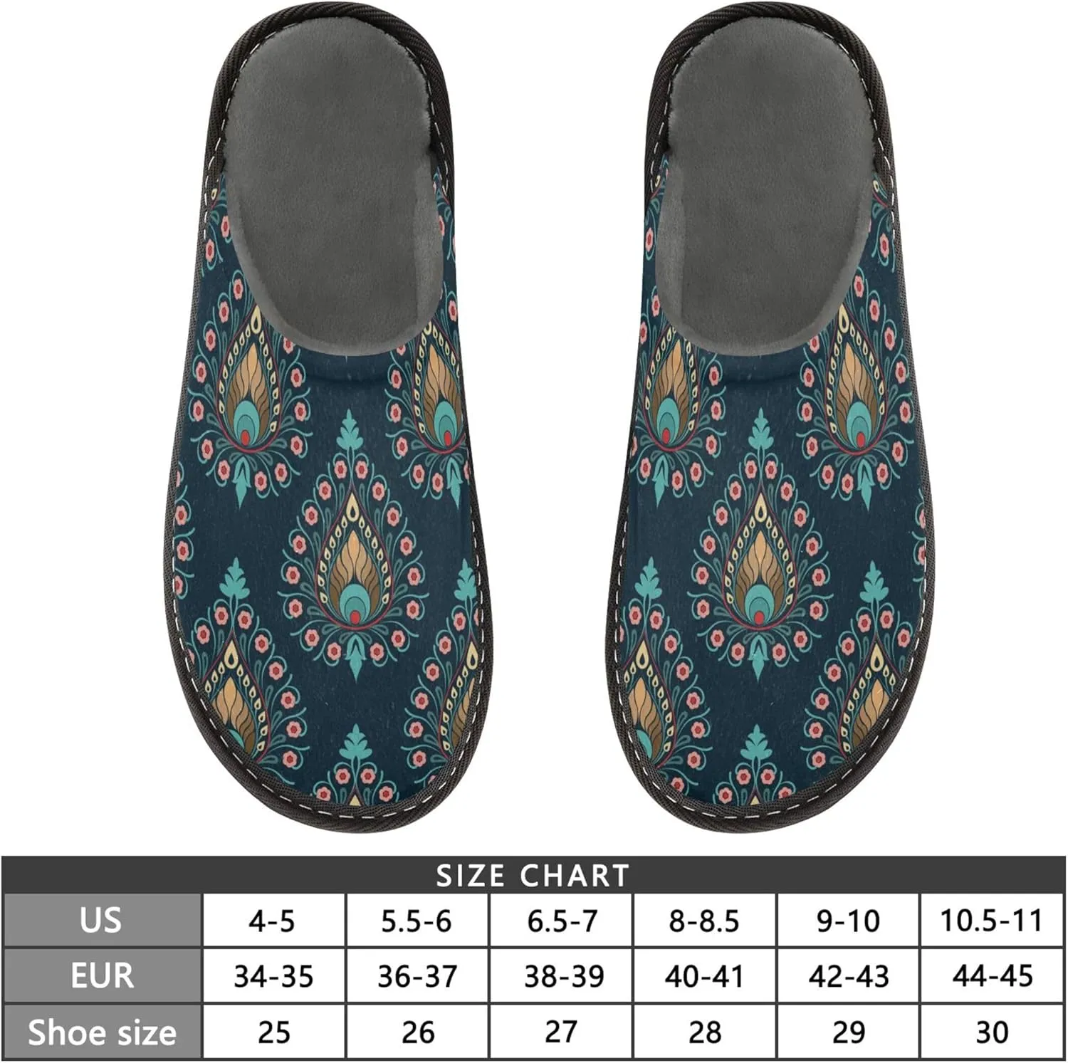 Womens Mens Fuzzy House Slippers Soft Warm Winter Shoes Anti-slip Memory Foam Indoor Outdoor Slippers