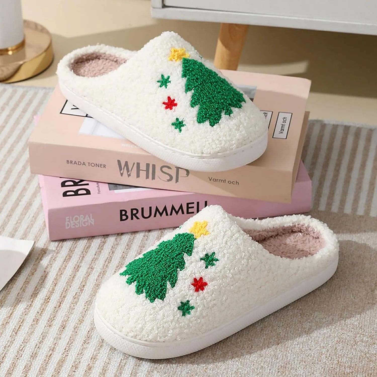 Womens Mens Slippers Halloween Christmas Cute Cartoon Pattern Slipper Anti-slip Design Cozy Indoor House Winter Shoes Soft Plush Warm Slippers Gifts for Girlfriend