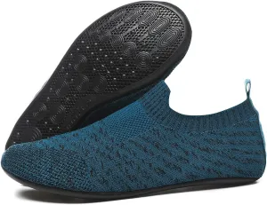Womens Mens Slippers with Rubber Sole Ultra-Lightweight House Slipper Socks Around House Shoes Non Slip Indoor&Outdoor
