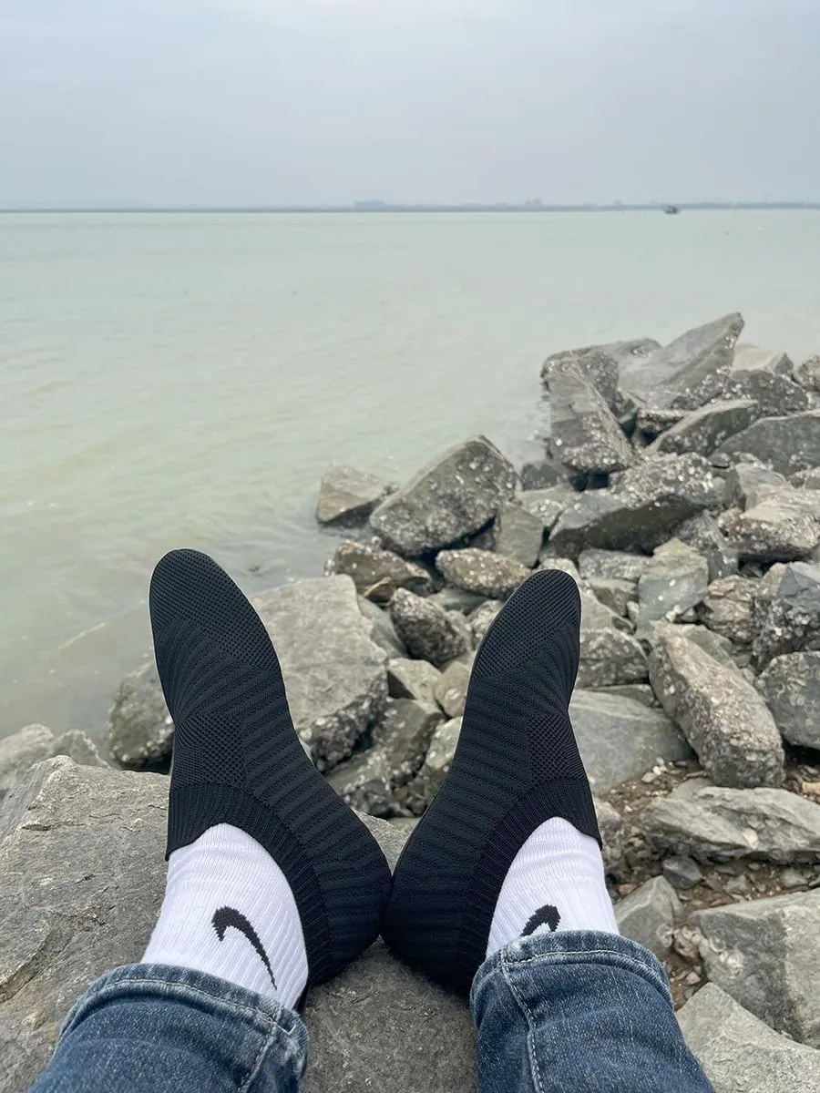 Womens Mens Slippers with Rubber Sole Ultra-Lightweight House Slipper Socks Around House Shoes Non Slip Indoor&Outdoor