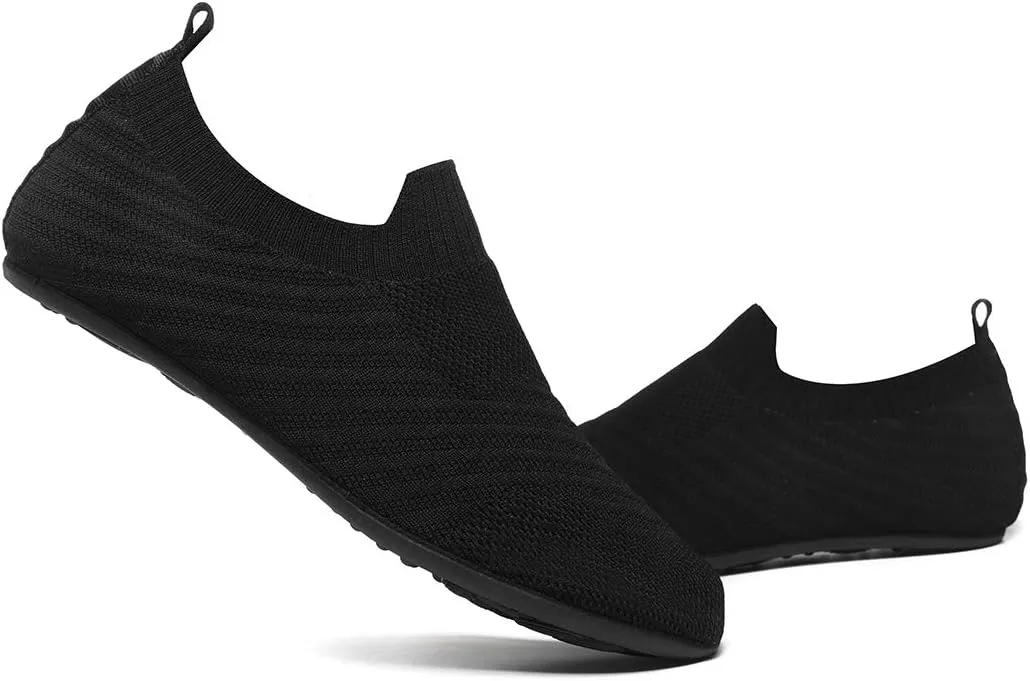 Womens Mens Slippers with Rubber Sole Ultra-Lightweight House Slipper Socks Around House Shoes Non Slip Indoor&Outdoor