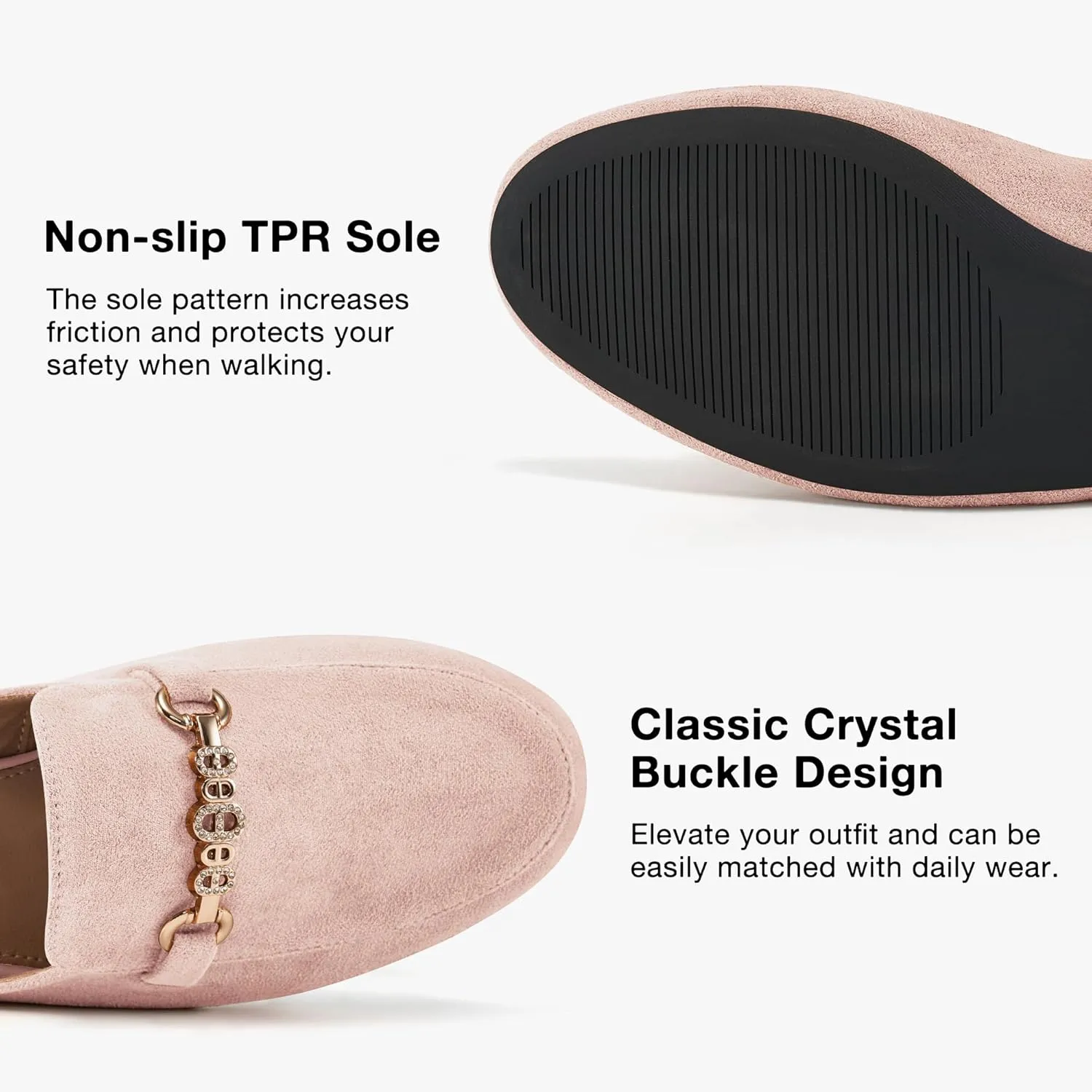 Womens Mules Buckle Flats: Classic Suede Slip On Shoes Dressy Closed Toe Backless Slides Loafers 2025