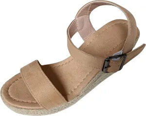 Womens Open Toe Espadrilles Wedges Summer Dressy Slip On Adjustable Ankle Strap Platform Sandals Fashion Breathable Suitable for Work Vacation Shoes