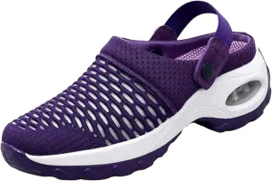 Women's Orthopedic Clogs with Air Cushion Summer Support Mesh Mules Sneaker Sandals Reduce Back and Knee Pressure Walking Shoes Lightweight Slippers Outdoor Walking Sandals