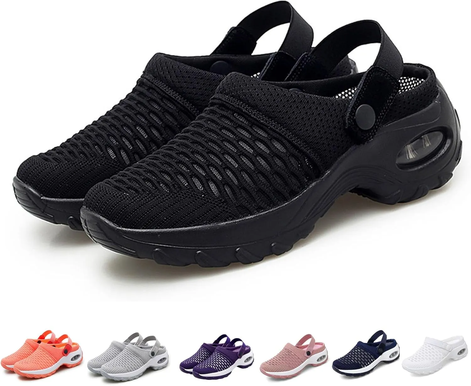 Women's Orthopedic Clogs with Air Cushion Support to Reduce Back and Knee Pressure,Mesh Shoes Slip-On Slippers