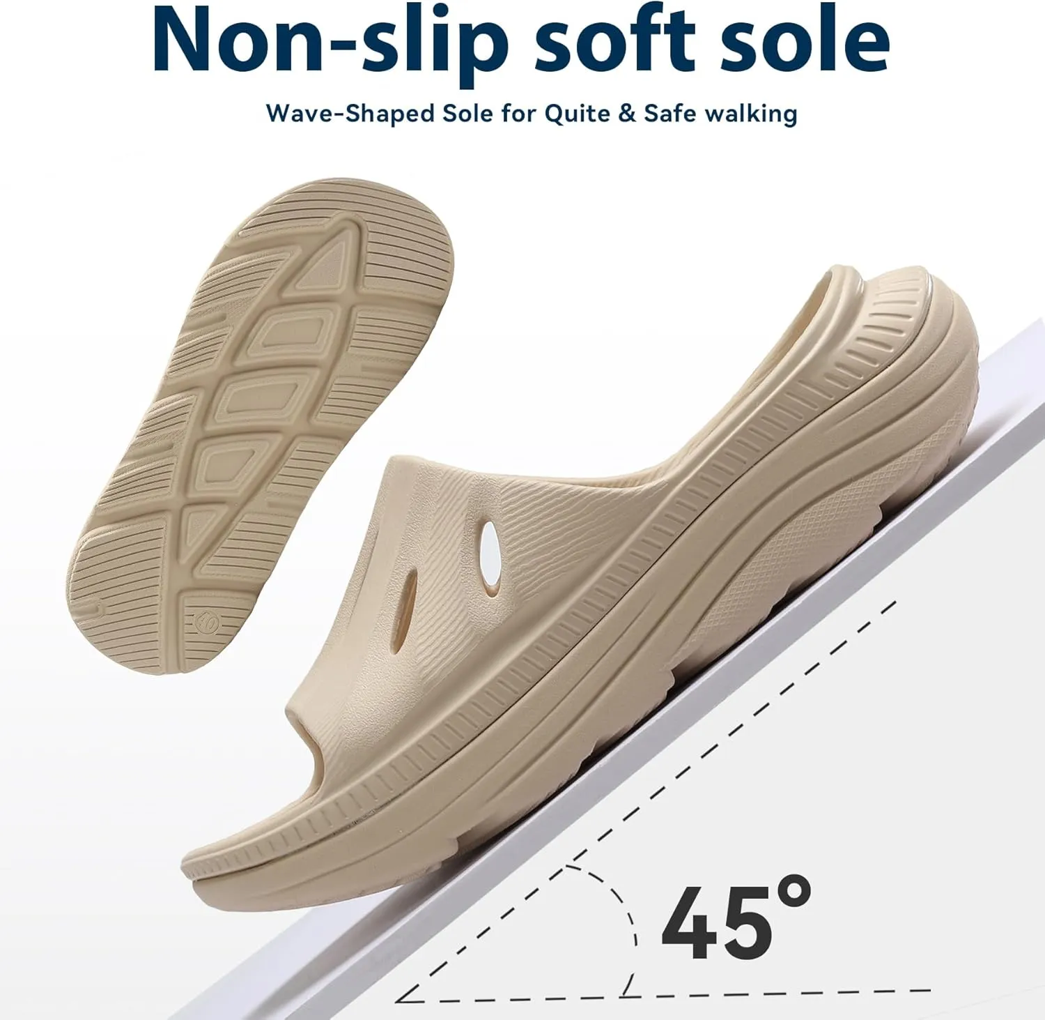 Womens Recovery Sandals Slides for Mens Plantar Fasciitis Sport for Sandals Comfortable Orthotic Athletic Arch Support Slides, Lightweight Cloud Slippers Thick Cushion Open Toe
