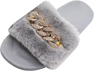 Women's Sandals Chain Sandals Slippers Beach Fashion Summer Slippers Flat Women's Shoes Crystal slipper