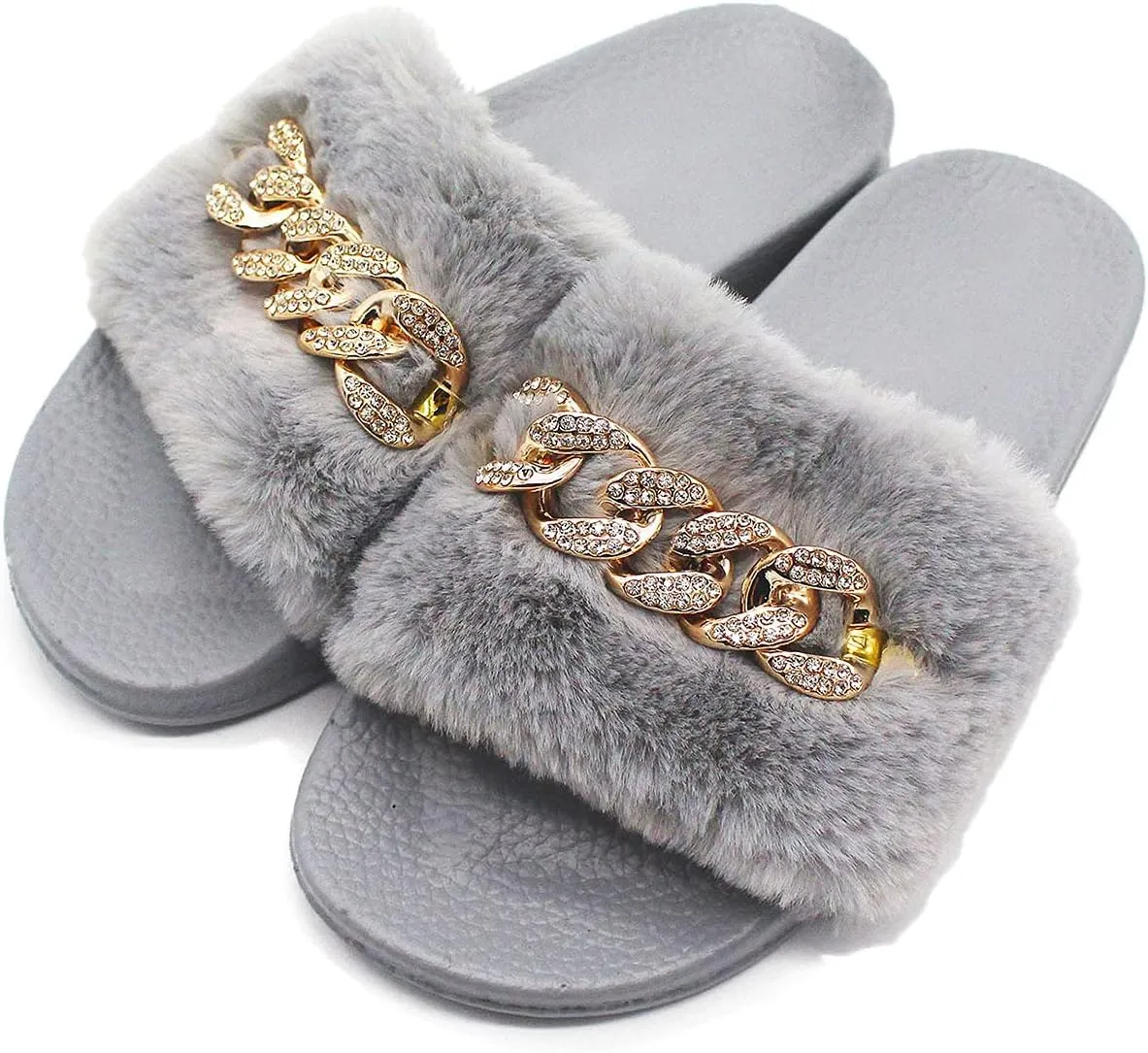 Women's Sandals Chain Sandals Slippers Beach Fashion Summer Slippers Flat Women's Shoes Crystal slipper