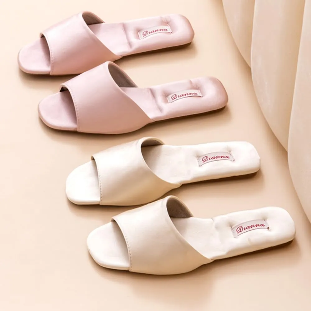 Women's Satin Slippers Indoor Sandals Spa Slippers Lightweight Comfort Non Slip For Vacation Party Wedding Bedroom