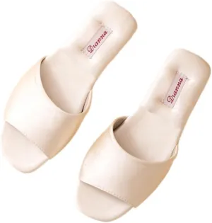 Women's Satin Slippers Indoor Sandals Spa Slippers Lightweight Comfort Non Slip For Vacation Party Wedding Bedroom