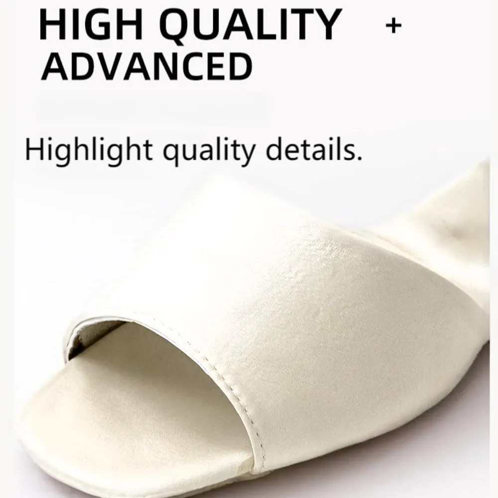 Women's Satin Slippers Indoor Sandals Spa Slippers Lightweight Comfort Non Slip For Vacation Party Wedding Bedroom