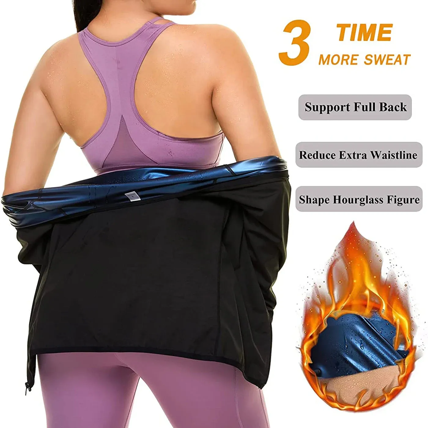 Women's Sauna Waist Trainer - Hourglass Sweat Tank Top Shaper with Zipper
