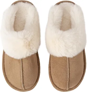 Womens Slipper Memory Foam Fluffy Soft Warm Slip On Anti-Skid House Slippers,Cozy Plush for Indoor Outdoor