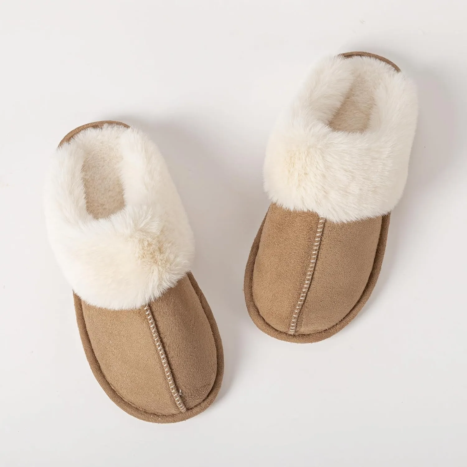Womens Slipper Memory Foam Fluffy Soft Warm Slip On Anti-Skid House Slippers,Cozy Plush for Indoor Outdoor