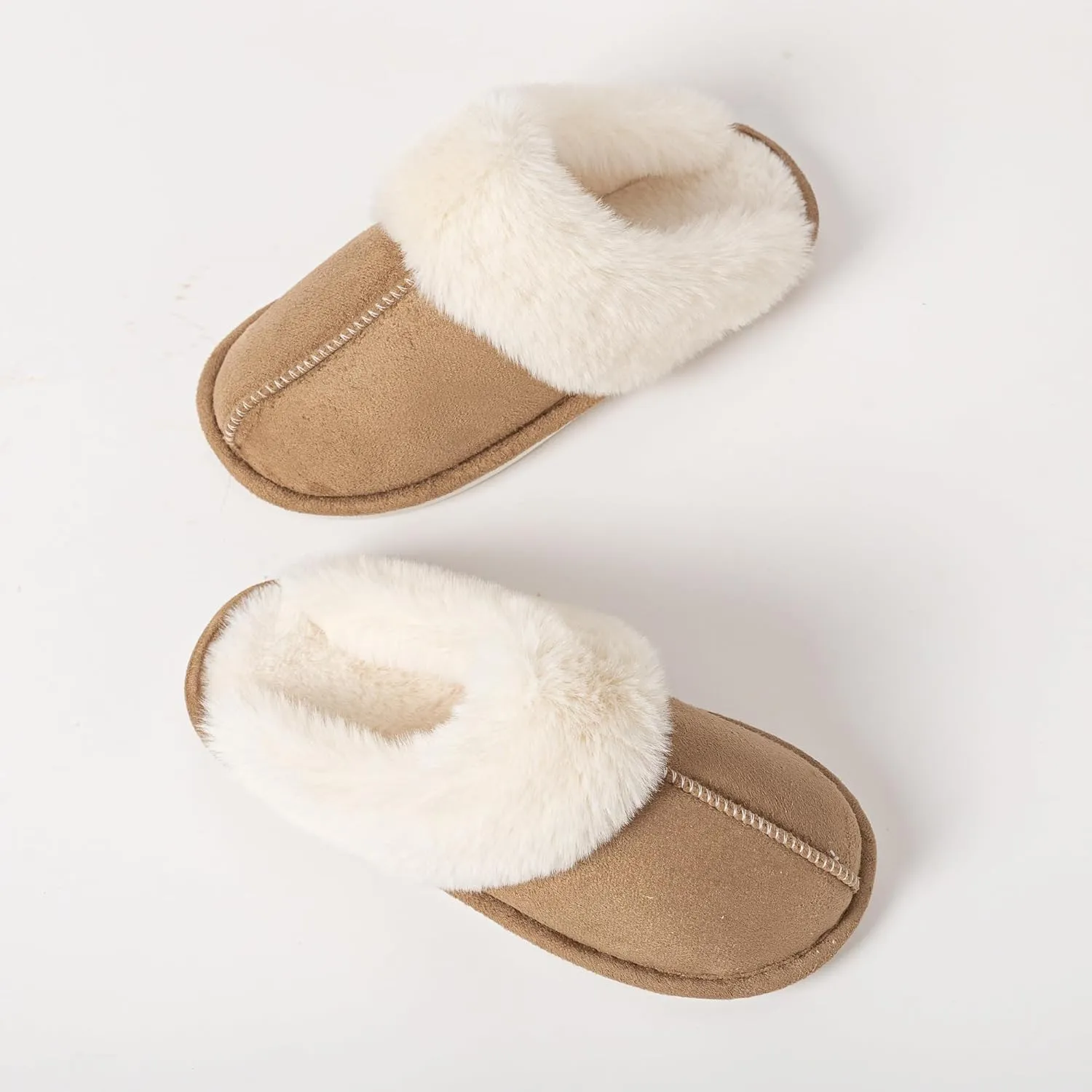 Womens Slipper Memory Foam Fluffy Soft Warm Slip On Anti-Skid House Slippers,Cozy Plush for Indoor Outdoor