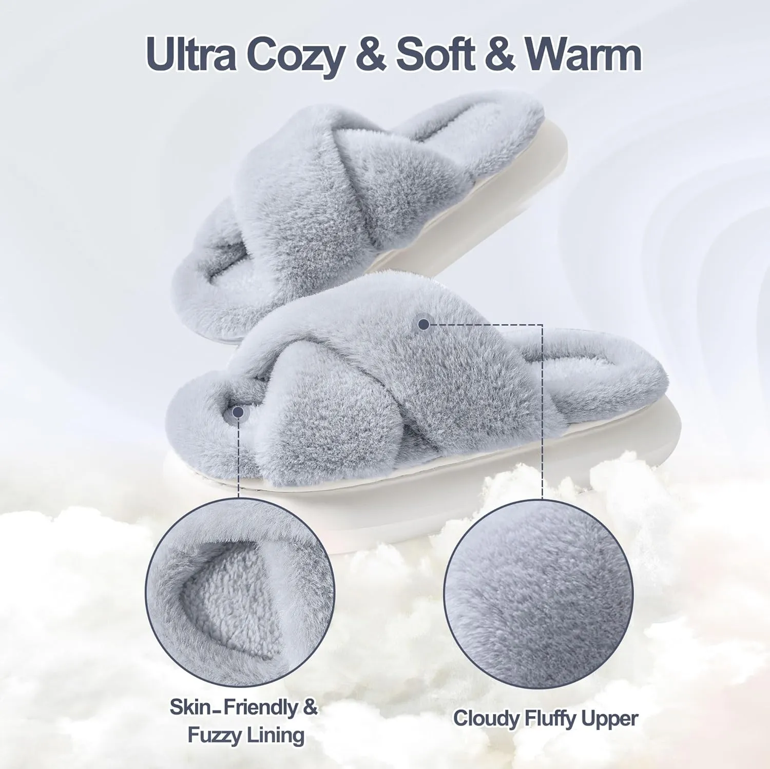 Womens Slippers House Slippers for Woman Fuzzy Slippers Platform Slippers Slippers for Women Indoor Fluffy