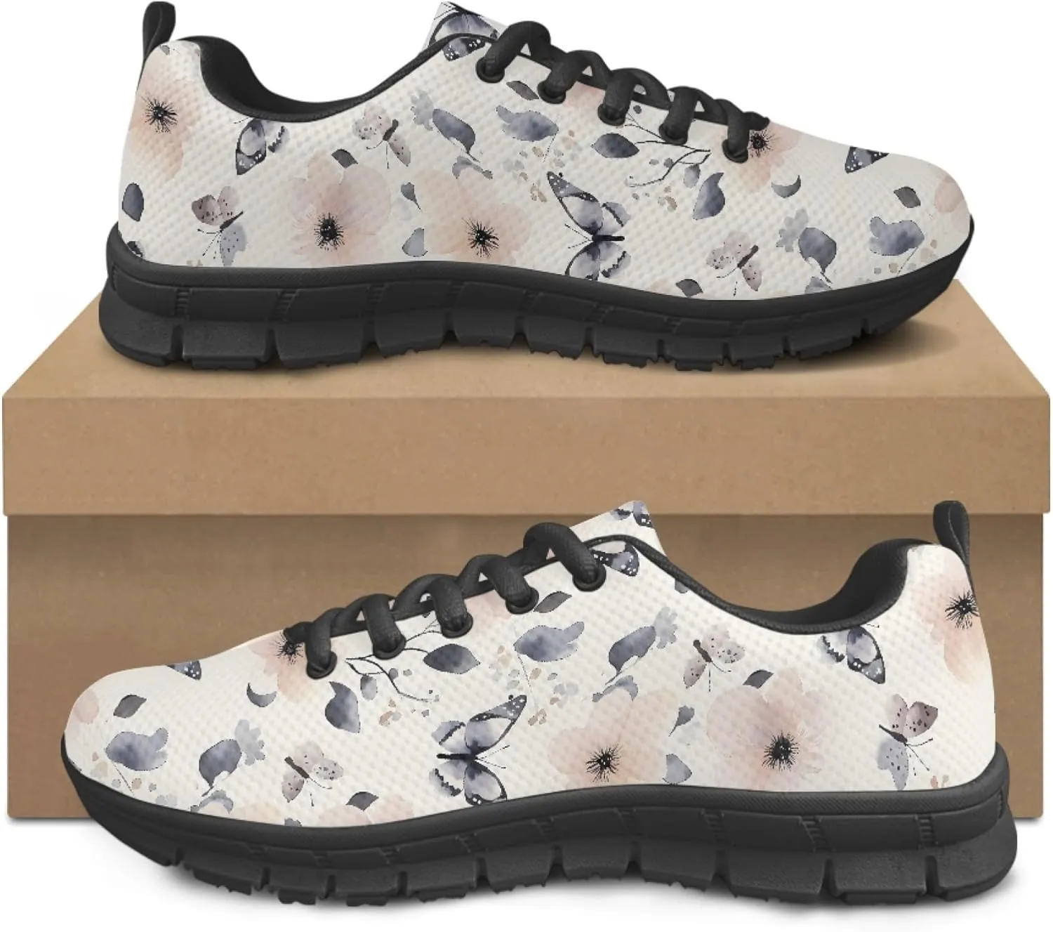 Womens Sports Trainer Running Shoes for Teens Causal Travel Sneaker Walking Low Heel Lace up Breathable Flexible