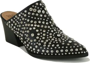 Women's Studded Mule Western Mule Stacked Block Heels Mules Comfort Pointed Toe Backless Slip on Slides Loafer Shoes
