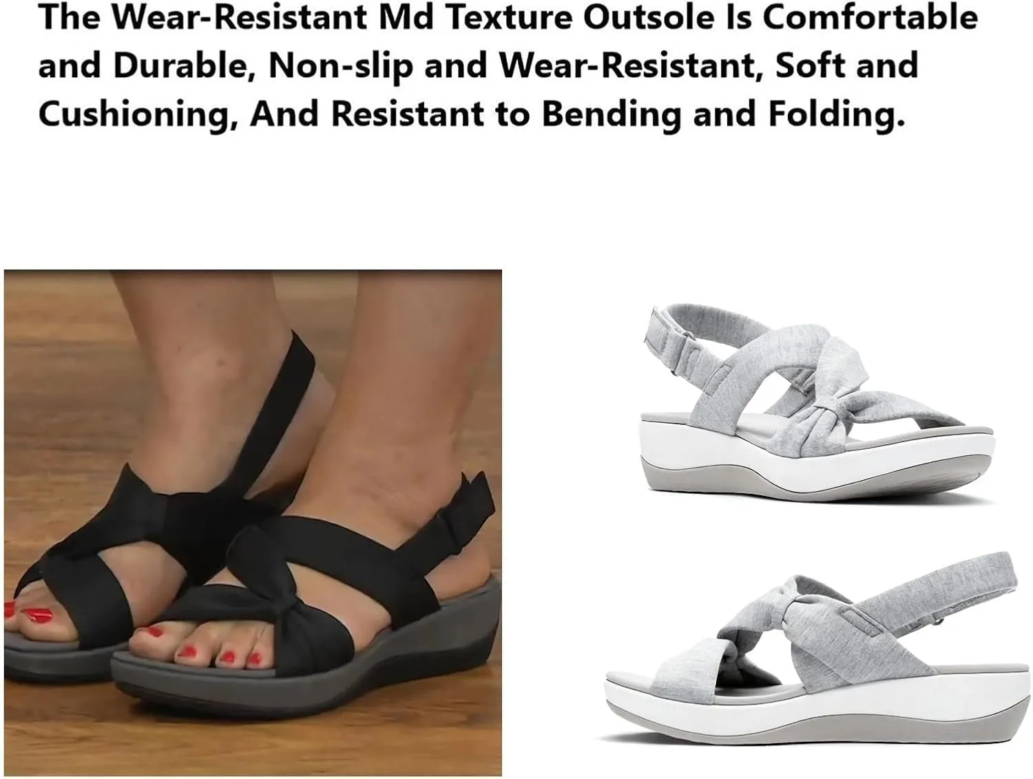 Women's Summer Sandals Orthopedic Arch Support Walking Shoes Casual Orthotic Low Platform Wedges Sandals With Back Strap