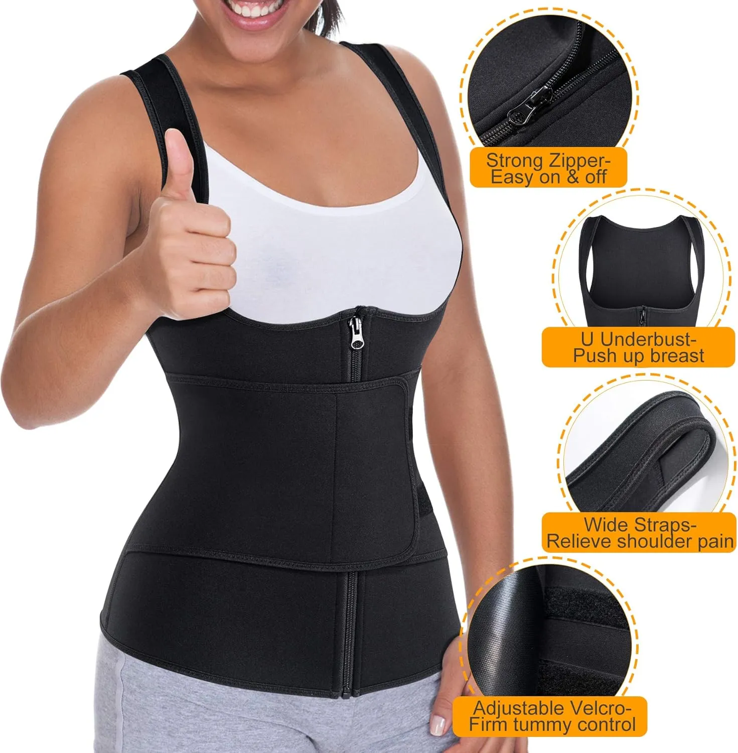 Womens' Waist Trainer Neoprene Sauna Suit Body Shaper