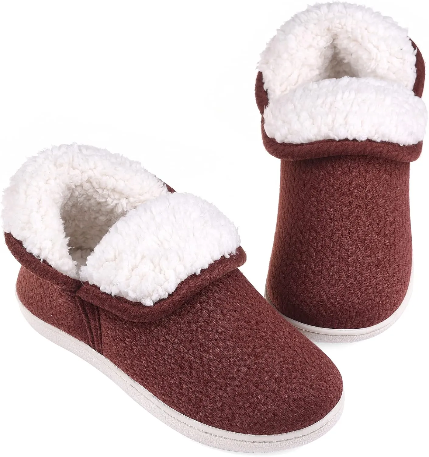 Womens Warm Bootie Slippers Comfy Memory Foam Plush Fleece Winter Indoor House Shoes