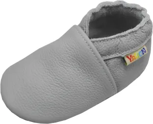 YALION Soft Leather Baby Shoes Moccasins Slip-on Boys Girls Slippers with Elastic Ankle, Anti-Slip First Walking Crib Shoes for Infant Toddlers