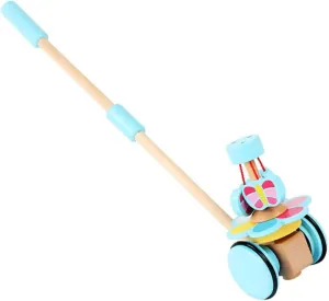 YARNOW 1Pc Trolley Adjustable Walk Learning Trainer Cartoon Rotate Cart for Engaging Educational Random Colors Non Slip Handle Material Random Color
