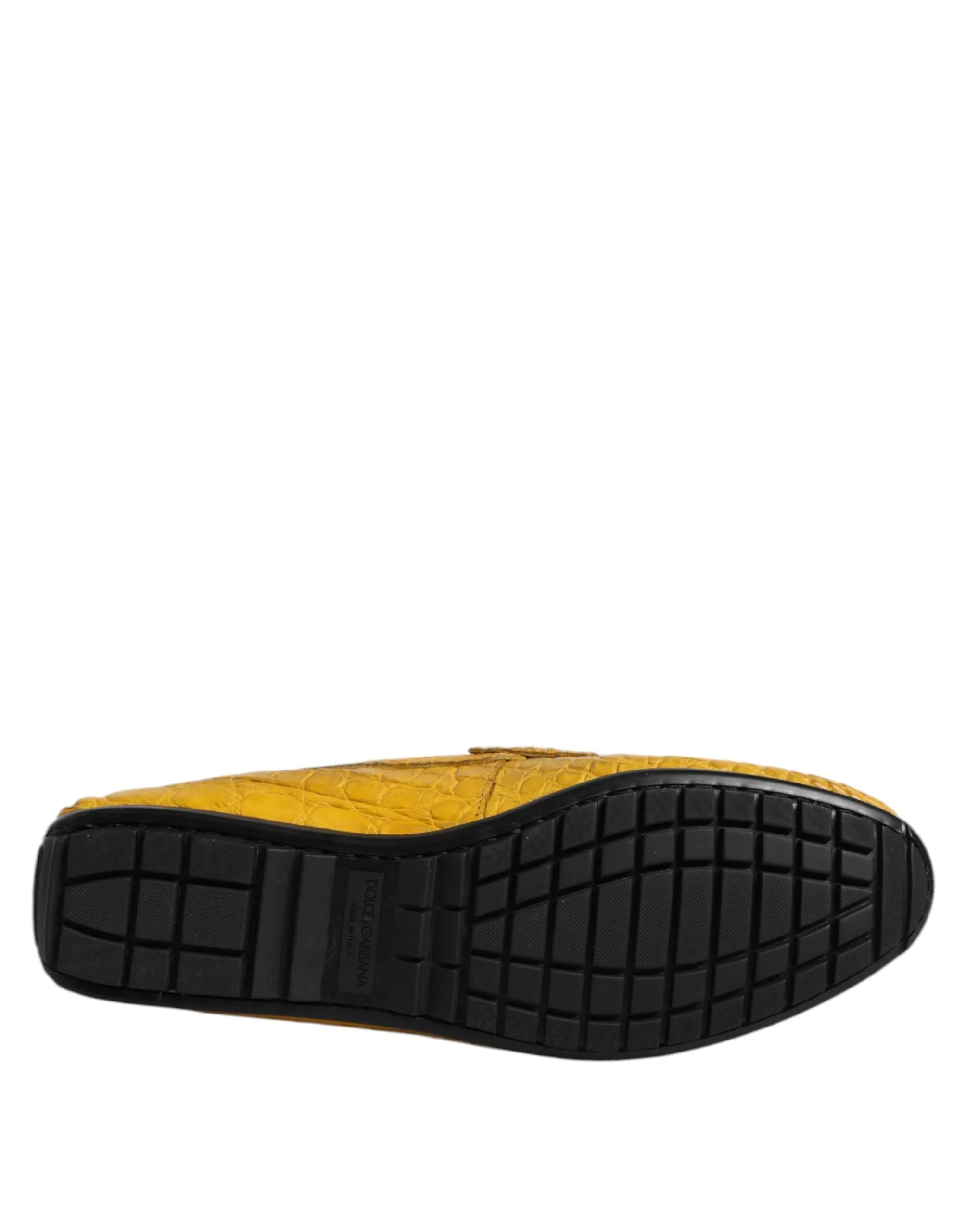 Yellow Quick delivery Slip Exotic On Loafers Artistic Dolce & Gabbana Leather Shoes