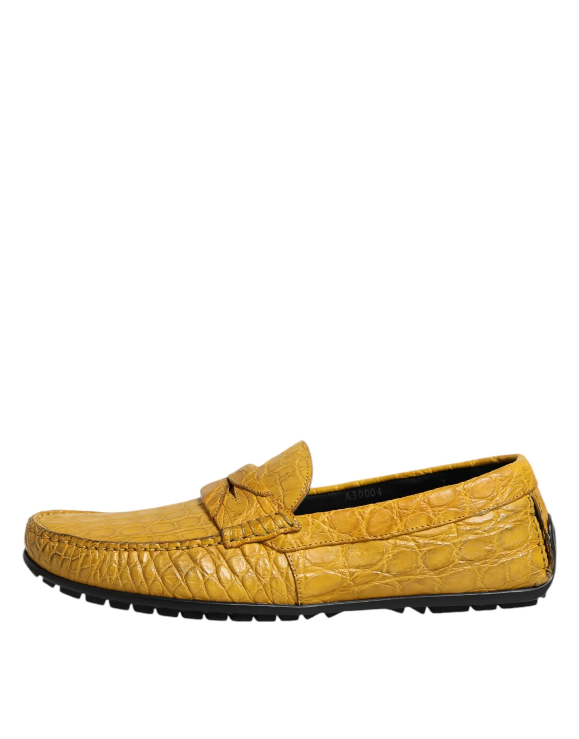 Yellow Quick delivery Slip Exotic On Loafers Artistic Dolce & Gabbana Leather Shoes