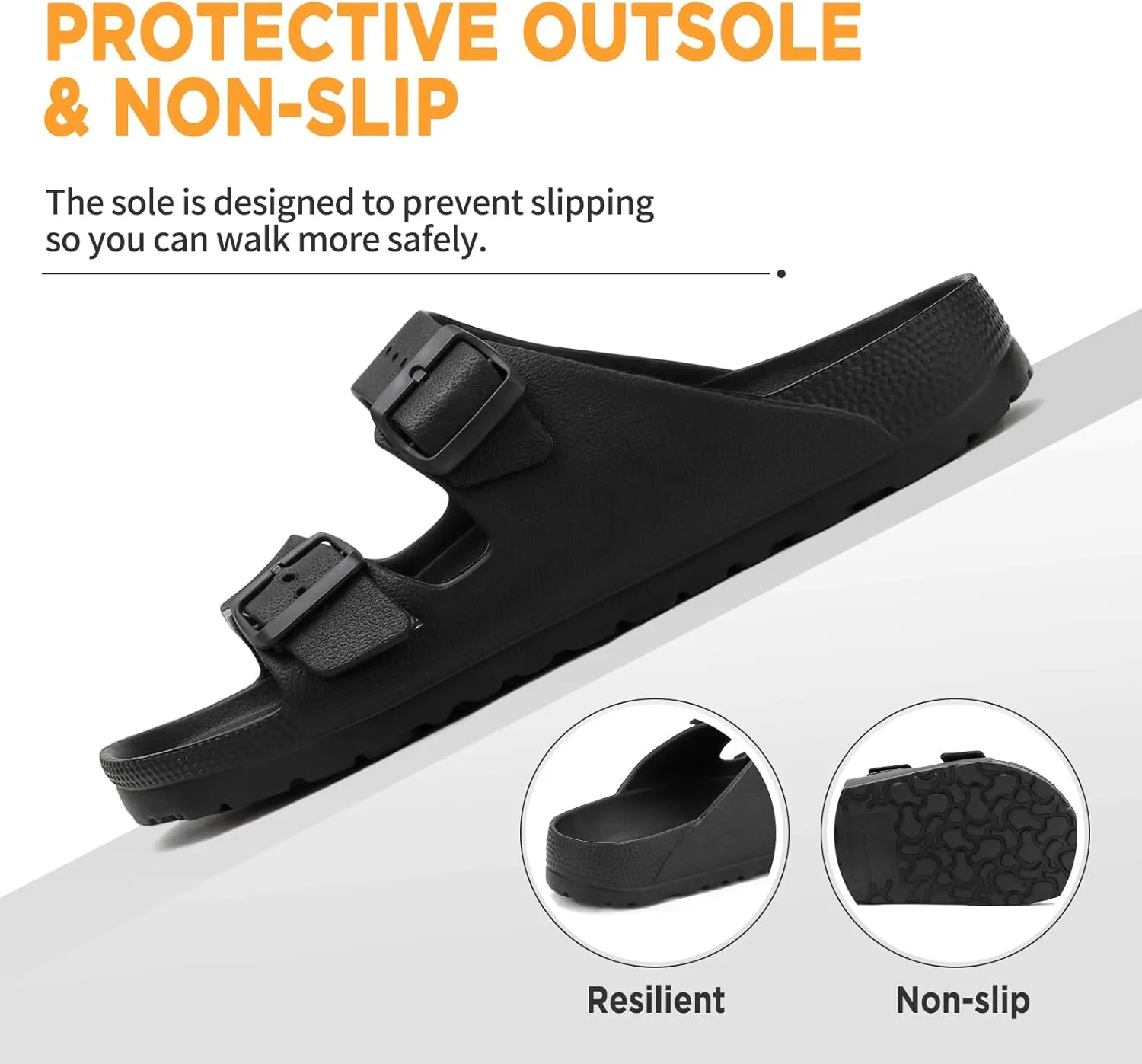 YUHITYGZGS Unisex Comfortable EVA Sandals with Arch Support, Adjustable Buckle, Summer Beach Slide Sandal for Women and Men