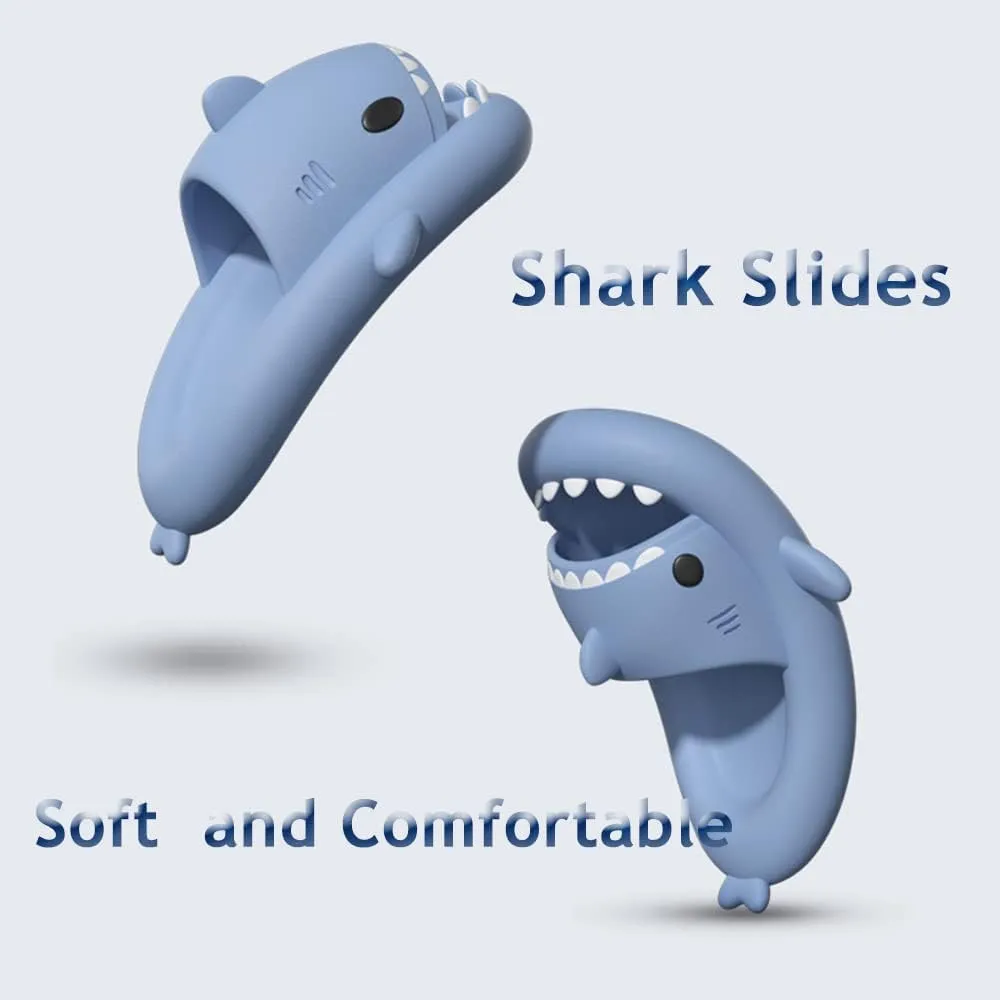 Zureto Shark Slides, Cute Cloudy Shark Slides, Thicken Anti-Slip Open Toe Casual Beach Shoes