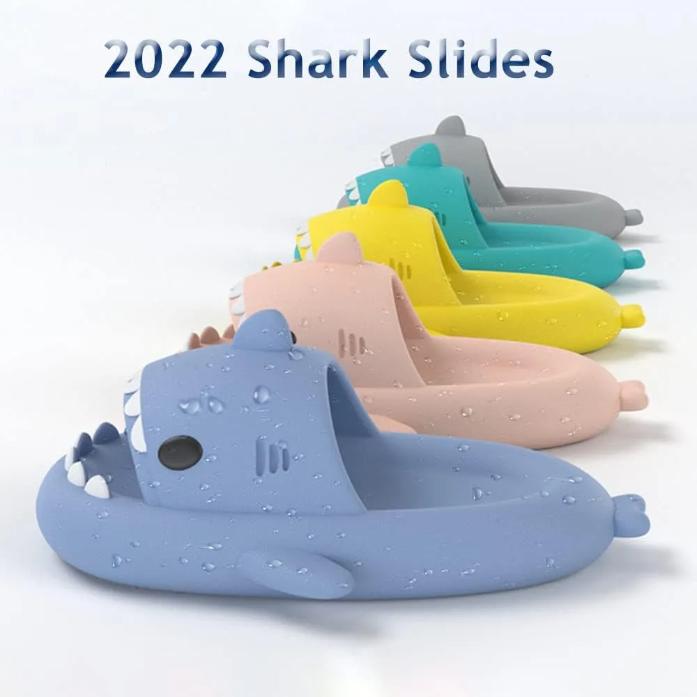 Zureto Shark Slides, Cute Cloudy Shark Slides, Thicken Anti-Slip Open Toe Casual Beach Shoes