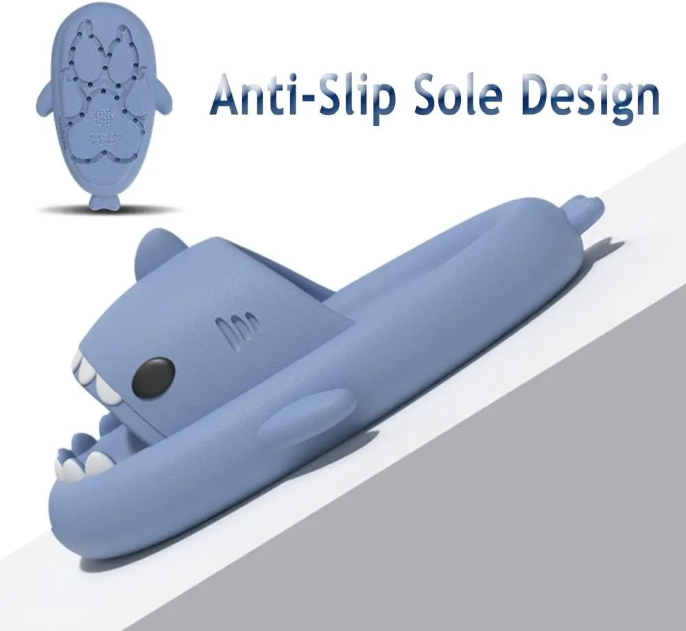 Zureto Shark Slides, Cute Cloudy Shark Slides, Thicken Anti-Slip Open Toe Casual Beach Shoes