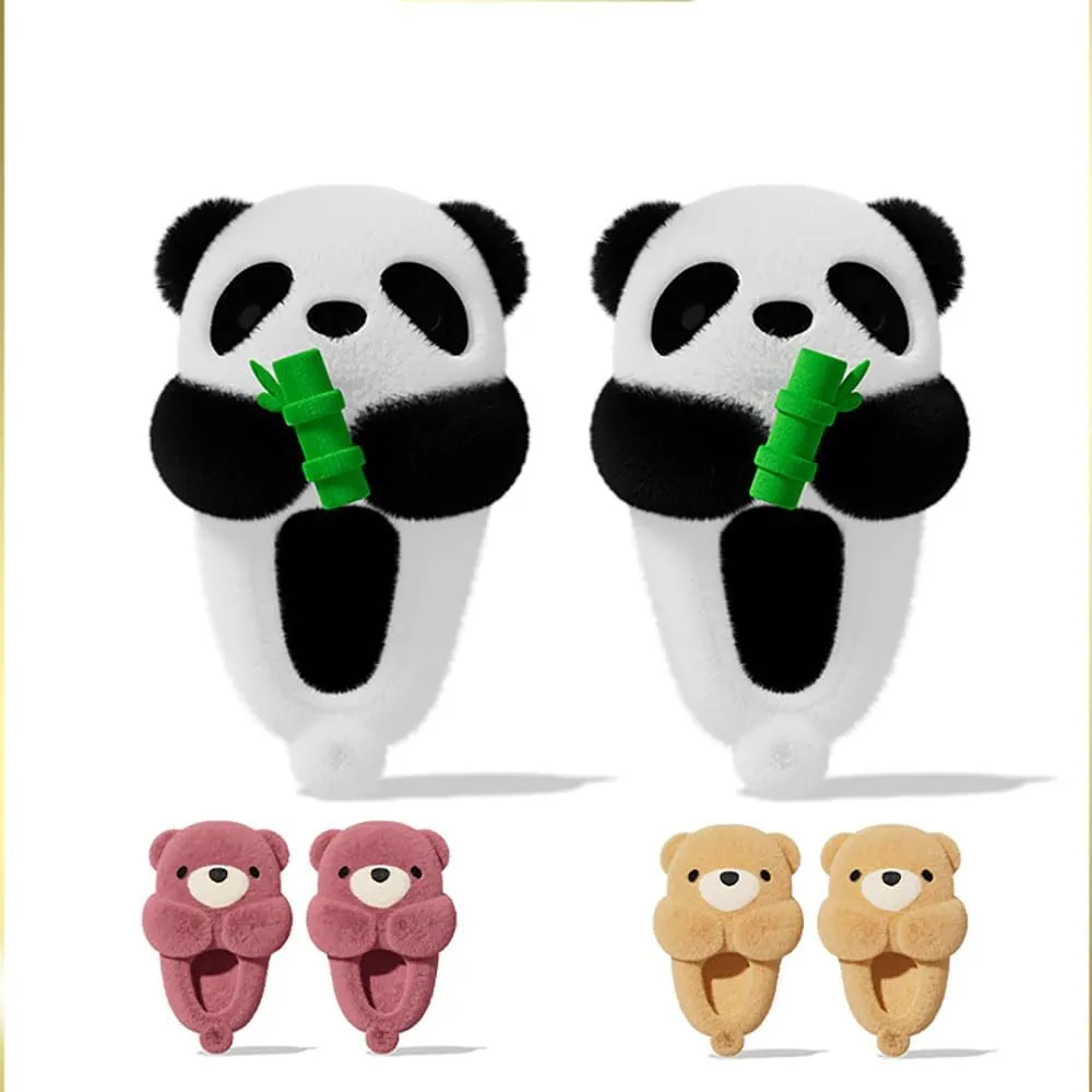 Zureto The New Cute Panda Animal Slipper Cuddly Panda Bear Plush Animal House Slippers Warm Winter Slippers House