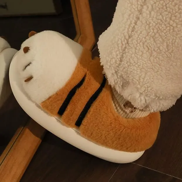 ZuwxeuPlush tiger claw home slippers，Women's slippers,Soft and comfortable，Cute animal slippers, The best gift for mom and friends