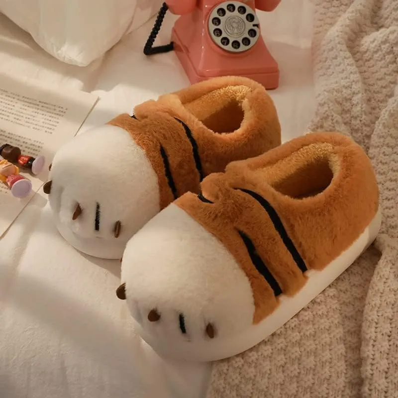 ZuwxeuPlush tiger claw home slippers，Women's slippers,Soft and comfortable，Cute animal slippers, The best gift for mom and friends