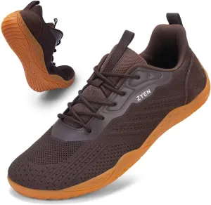 ZYEN Mens Barefoot Shoes Wide Toe Box Trail Running Sneakers Zero Drop Non-Slip Extra Wide Width Walking Shoes Minimalist Wrestling Sneakers Gym Trainer 6.5-13